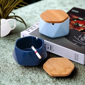Vintage Chinese Ceramic Ashtray – Personalized Ashtray for Living Room, Tea Table or Office, Home