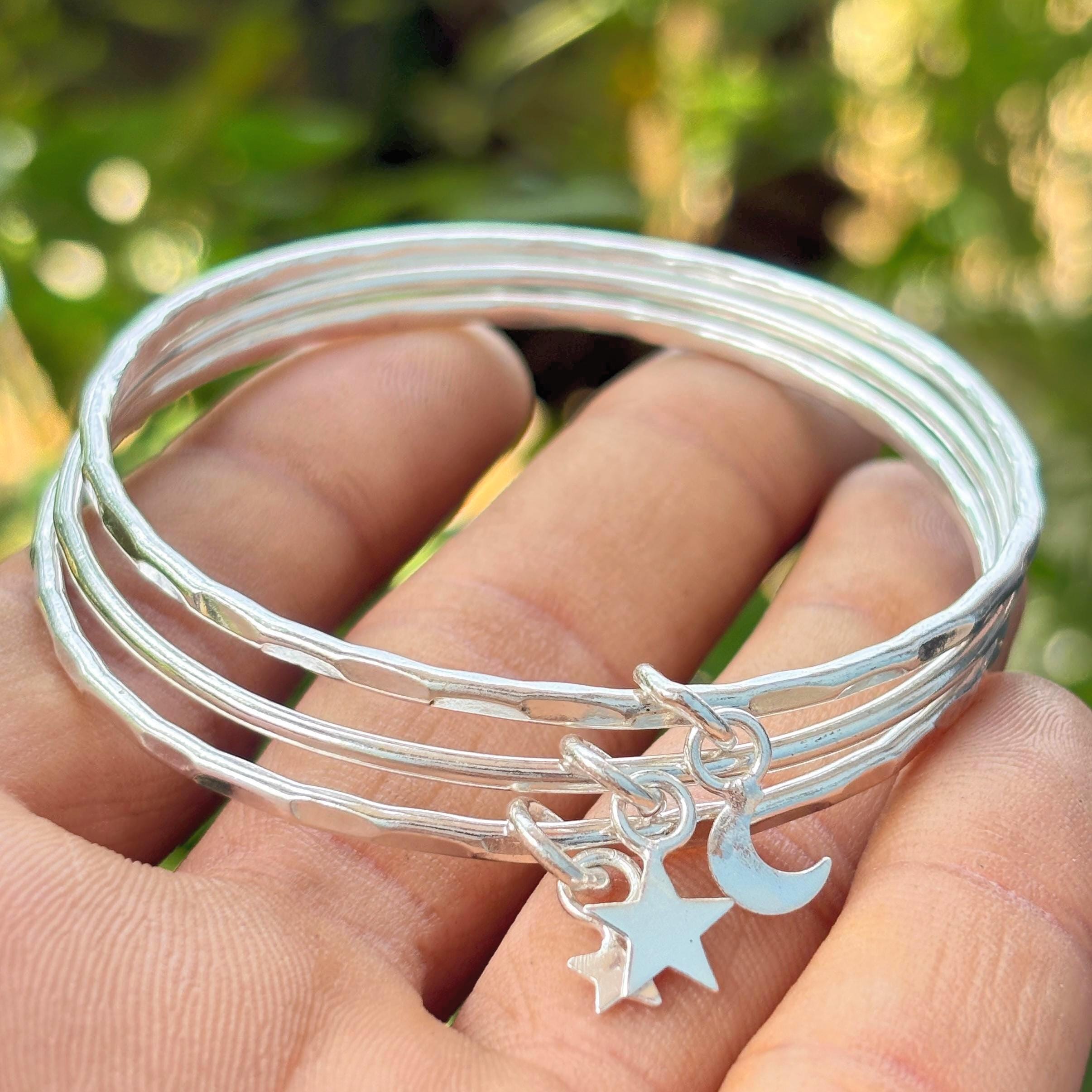 Moon and Star Bracelet - Etsy