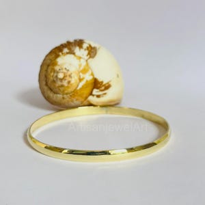 Handmade Brass Bangle: Minimalist Boho Artisan Jewelry