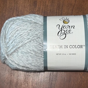 Yarn Bee, Denim in Color Yarn #003 Gray — One skein, 3.5 oz (160 Yards) — Discontinued, Hard to Find