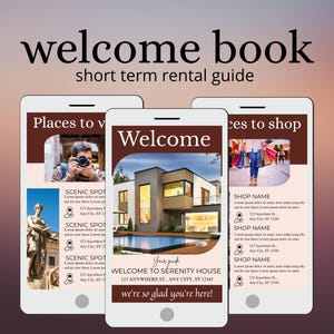 Editable Welcome Book for Airbnb & Vacation Rentals | Guest Welcome Packet PDF | Customizable Host Binder for Guest Houses and BnBs