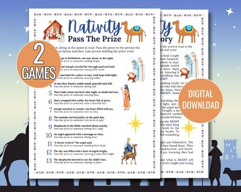 Left Right Nativity Story & Pass The Prize Nativity Game Bundle | Christmas Nativity Games, Church Games, Printable Digital Download