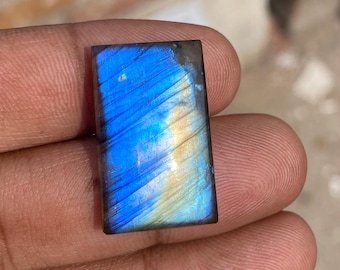 26x16x5mm, 25 Carat Labradorite Gemstone Square Cabochon, AAA Quality Multi Fire Labradorite For Jewellery