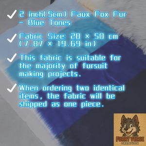 Vivid blue faux fur with 5 cm pile that feels incredibly soft to the touch. This synthetic fabric works well for fursuit tail tips, cosplay accessories, plush ears, or fantasy props. Great for adding texture and color to costume pieces without the weight of real fur. Whether it’s for Halloween, conventions, or roleplay, it adds drama and character to your projects.