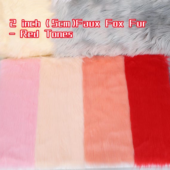 Faux Fox Fur Fabric Red Tones Long Pile Synthetic Material Fursuit Making Plush Crafts Costume DIY Sewing Supply High Quality Soft Textile