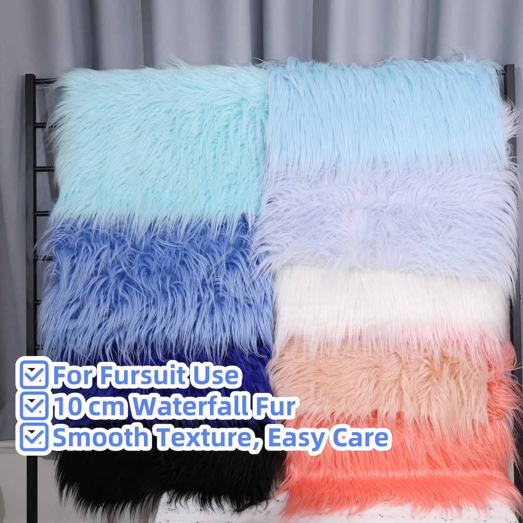 Premium Faux Fur Fabric 4 Inch Long Pile Shaggy Waterfall Style for ...