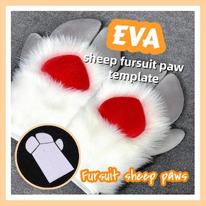 EVA Original Japanese American Style Sheep Fursuit Paw EVA Template Numbered For Beginners Single Easy Craft