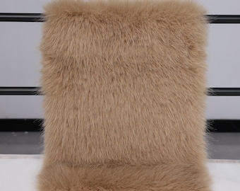 3cm Faux Fox Fur Fabric Brown Gray Long Pile Synthetic Fur for Fursuit Cosplay Plush Toy Costume Making Realistic Texture sold per yard unit