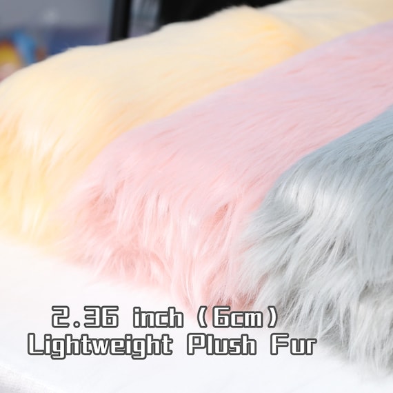 Lightweight Faux Fox Fur Fabric Soft Fluffy Long Pile 6cm Plush Synthetic Material Fursuit Tail Paw Ear Sewing Craft Cosplay DIY Supply