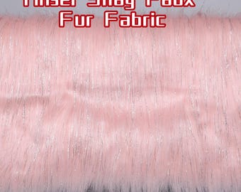 Tissu fausse fourrure à poils longs à poils longs Lurex métallique doux en peluche Fursuit Cosplay Décoration de fête Toile de fond DIY Artisanat Textile continu