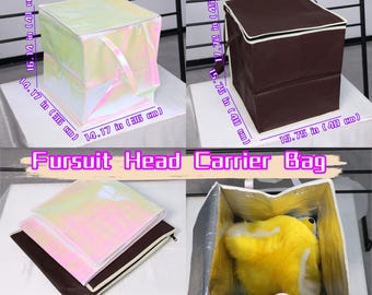 Mochila porta-cabezas de fursuit a prueba de polvo, organizador de viaje portátil, diseño plegable, asa opcional, almacenamiento para accesorios de cosplay