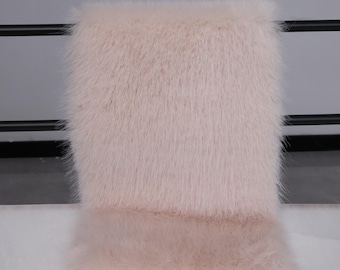 3 cm namaakvossenbont stof wit geel bruin grijs lange stapel synthetisch bont fursuit cosplay pluche kostuum maken realistisch textuur verkocht op maat