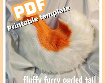 Curly Canine Tail PDF Pattern Fursuit Sewing Template Fox Dog Tail Beginner Digital Download