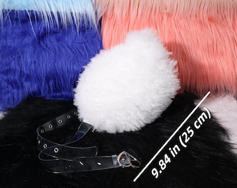 Fluffig Toscana Lammsvans Handgjord Pälsklädd Cosplay-tillbehör Posebar Trådkärna Fyra Färgalternativ Böjbar Bältesvans Söt Gotisk Vampyrdemon