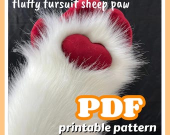 Sheep Paw PDF Pattern Fursuit Sewing Template Beginner Digital Download Printable Costume DIY Craft