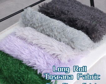 Toscana Curly Fleece Fabric Faux Lamb Fur Cool Tones Long Pile Plush Material Fursuit Tail Wig Shoe Glove Costume Craft DIY Sewing Supply