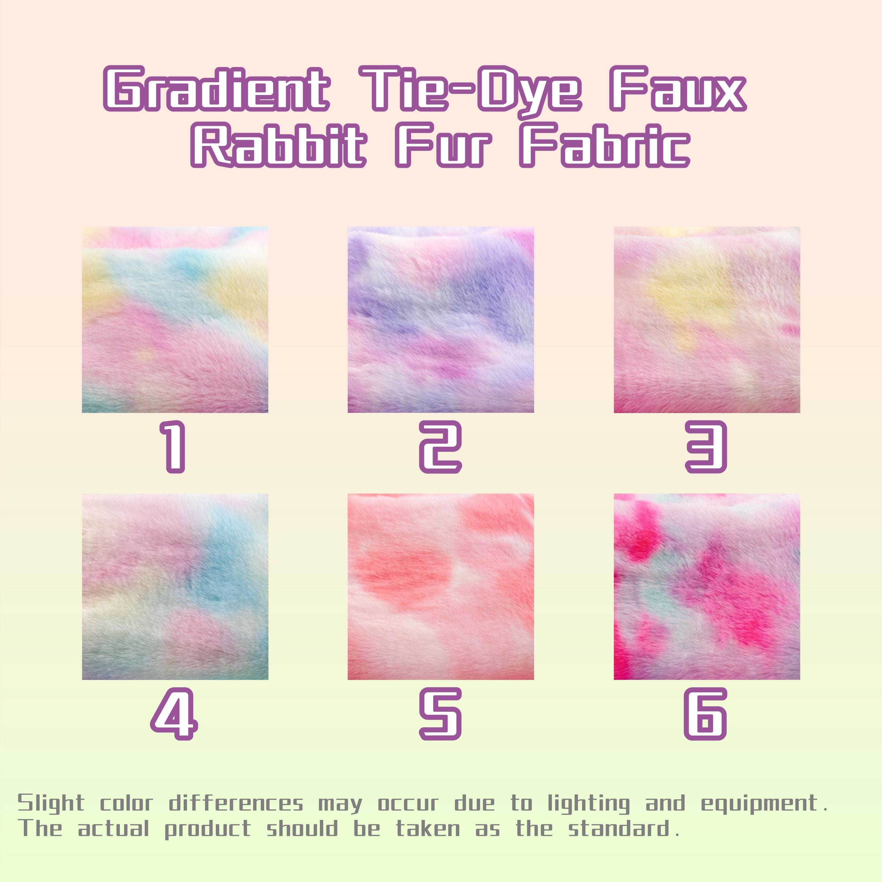 Gradient Tie Dye Faux Rabbit Fur Fabric 2cm Pile Plush Material for ...