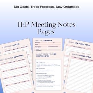 IEP Meeting Notes Pages: Special Education Parent Organizer (PDF Download