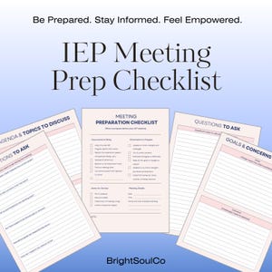 IEP Meeting Prep Checklist for Parents: Special Education Planner (PDF Download)