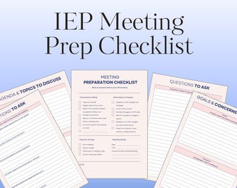 IEP Meeting Prep Checklist for Parents – Special Education Organizer autism (PDF Download)