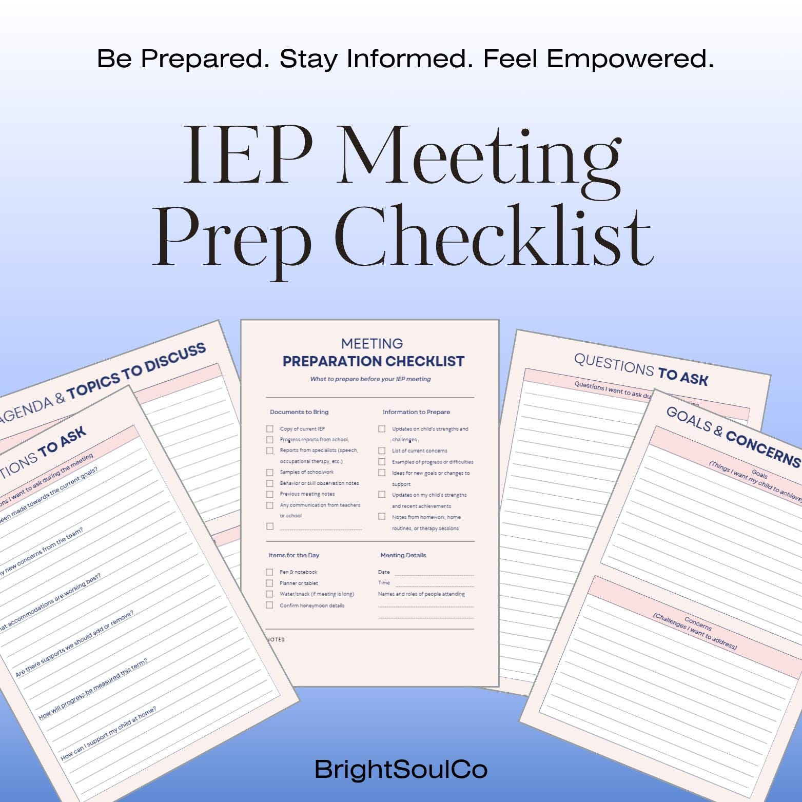 IEP Meeting Prep Checklist for Parents – Special Education Organizer ...