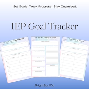 IEP Goal Tracker Printable | Daily, Weekly, Monthly IEP Planner for Special Education | Digital SPED Progress Monitoring Sheets | pdf