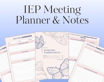 IEP Meeting Planner & Notizen – Sonderpädagogik, US Schulsystem (PDF)