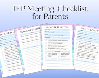 IEP Meeting Checklist for Parents: Special Education Planner (Pdf Download)