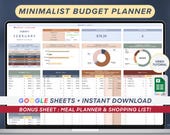 Budget Spreadsheet Google Sheets Template for Monthly Weekly Biweekly Semi Monthly Budgeting, Income Expenses