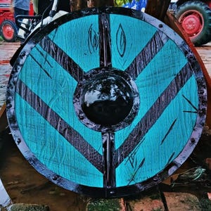 Handcrafted Wooden Medieval Shield – Knight & Viking Battle Replica | Historical Wall Decor Cosplay Prop