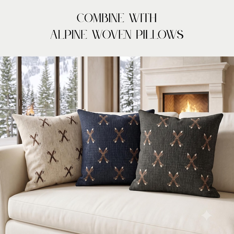 Personalized Alpine Blanket, Custom Woven Cotton Throw Ski Winter Sports Chalet & Mountain Cabin Home Decor, Family or Cabin Name Gift image 16