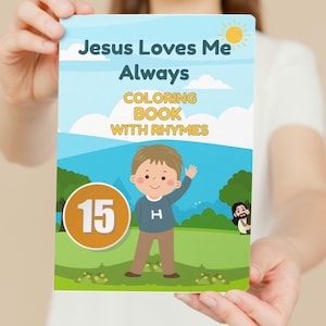 Jesus Loves Me Coloring Book | Christian Printables for Kids | Bible Verse Coloring Pages | Sunday School Activity| Faith-Based Activity