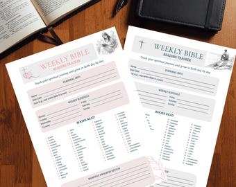 His & Her Bible Reading Tracker – Weekly Reflection, Prayer Journal (Printable PDF)