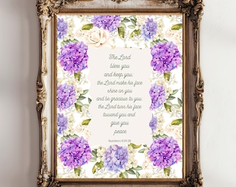 The Lord Bless You and Keep You – Numbers 6:24–26 – Christian Wall Art Printable – Bible Verse Decor – Scripture Gift – Blessing Print