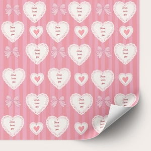 Christelijk naadloos patroon Jesus Loves You – 2 digitale ontwerpen, roze en zwart