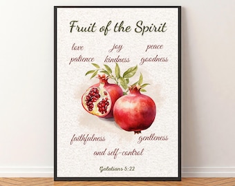 Fruit of the Spirit Wall Art – Galatians 5:22 Bible Verse Printable – Christian Home Decor – Scripture Poster – Faith-Based Digital Download