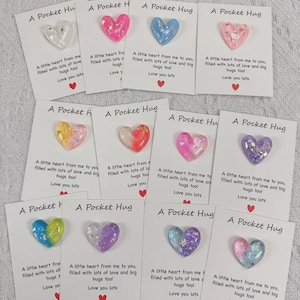 Pocket Hug Crystal, Pocket Crystal Cards, heart crystal gift, gift for friend and more cute pocket hug small gift always with you Pocket hug