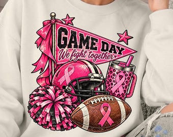 Breast Cancer Awareness Png, Football pink out png, Cancer Survivor Shirt Design, Distressed Breast Cancer PNG, Pink out Png, Sublimation