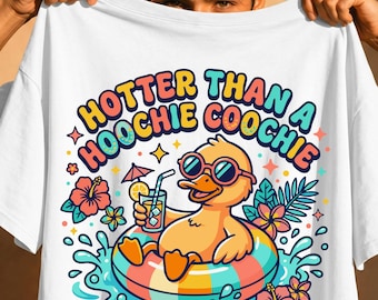 Hotter Than A Hoochie Coochie Svg png , Funny Summer Tropical vibes PNG Designs, Pool Float PNG, Vacation Shirt Design Digital download