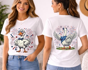 Patrotic Goose PNG front back design , Independance Day Graphics Png, Patriotic USA Flag Sunglasses (Digital Download)