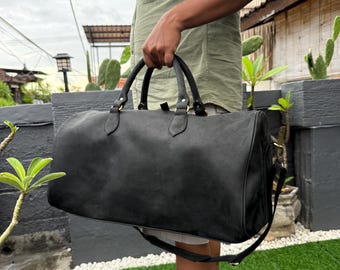 Duffel Bag Vintage full Grain / Travel Bag Genuine Leather - Handmade