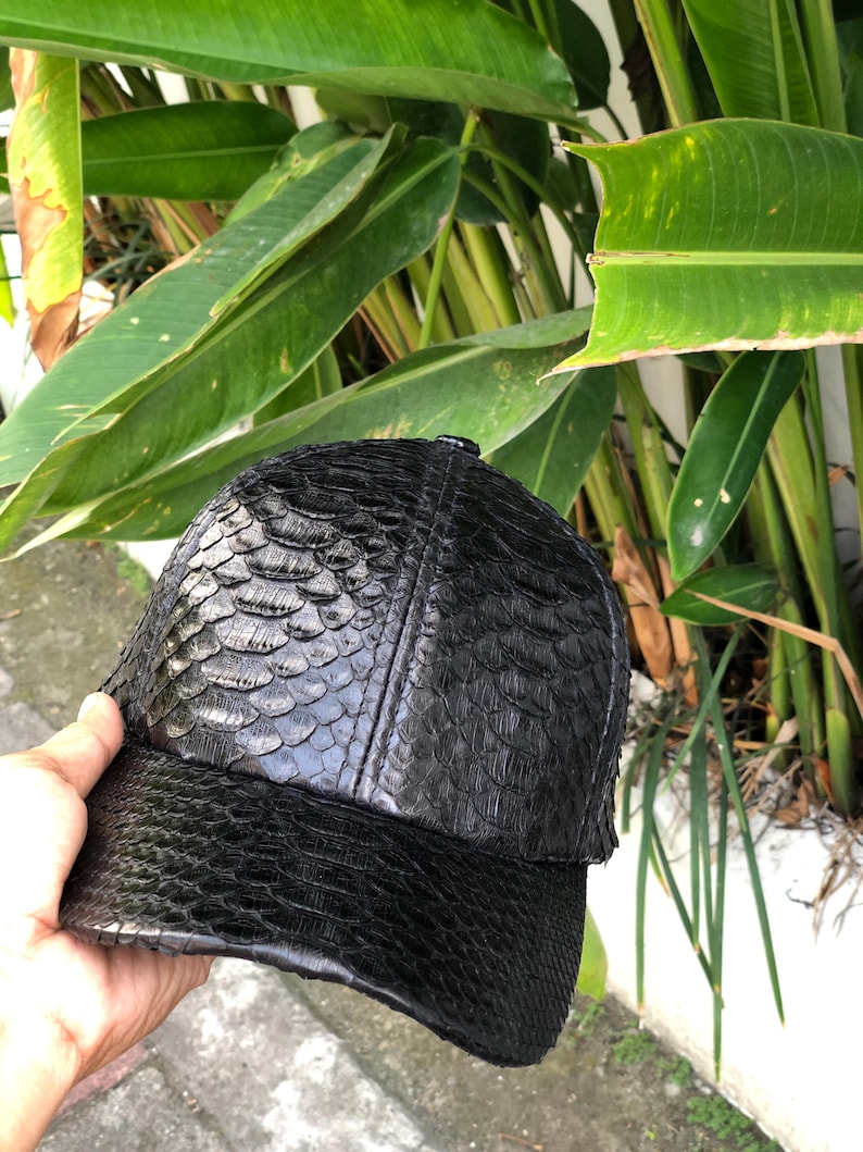 Premium CAP Genuine python Snakeskin / python cap image 1