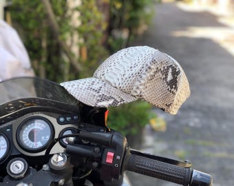 Genuine Python Skin Cap: Handmade Natural Leather Hat