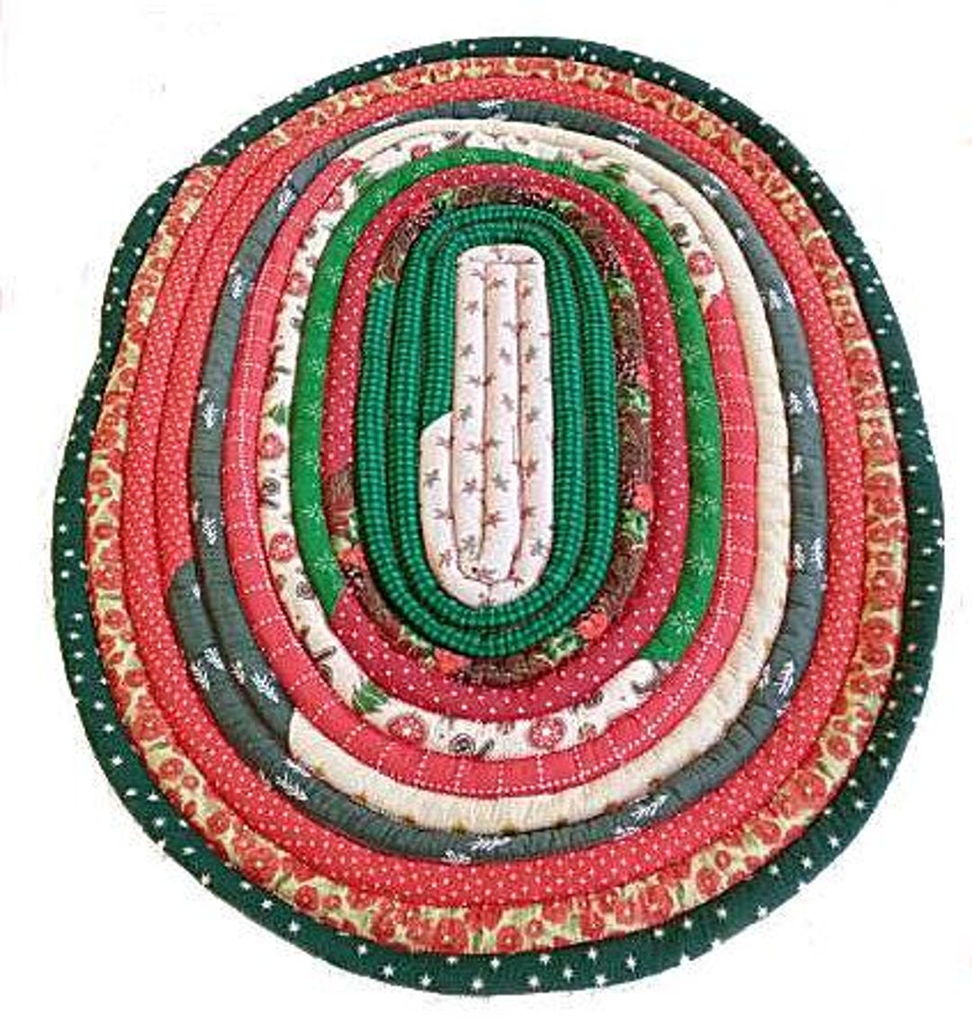 Christmas Rag Rug 100% Cotton Fabric 27x21 - Etsy