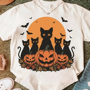 Black Cat Pumpkin Png, Ghots Cat Png, Retro halloween Png, Gothic Png, Black Cat Png, Fall Png, Halloween Cat Mama Shirt, Autumn Png
