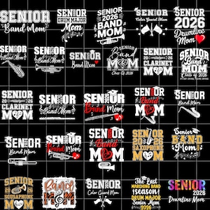 30+ Senior Band Mom 2026 Png, Cheer Band Png, Band Mom Png, Senior Mom 2026 Png, Class of 2026 Png, Marching Band Png, Senior Band Png