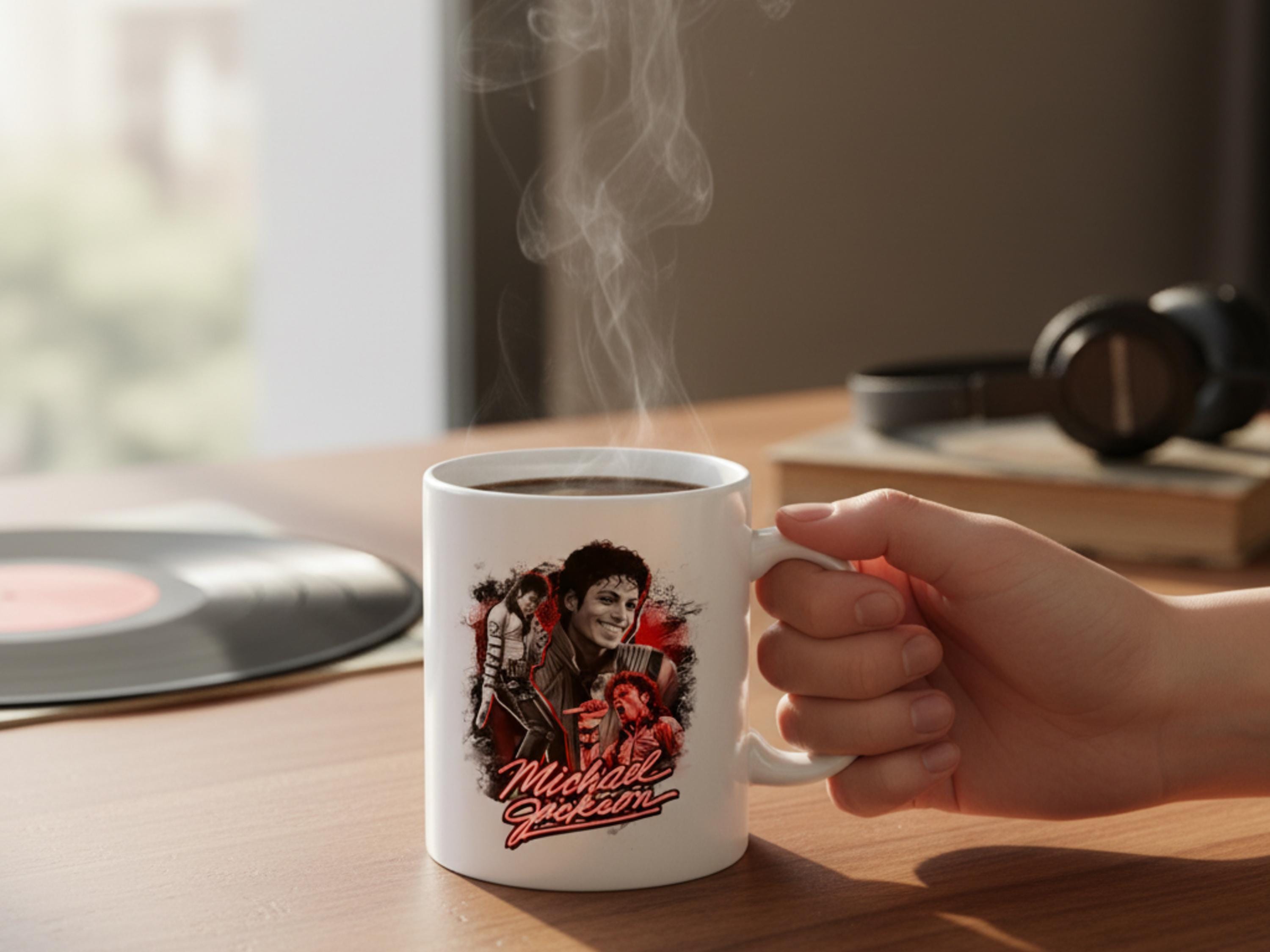 Tazza Michael Jackson In Ceramica - Decorata A Mano Nel Regno Unito - Capacità 300ml - Regalo Tributo