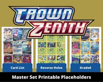 5-in-1 Pokmon Crown Zenith Master Set Placeholders - Etsy