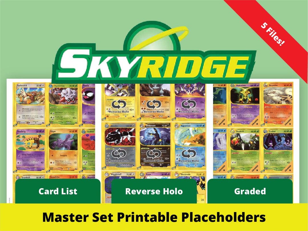 Pokemon Skyridge Binder Placeholders | Vintage Master Set (digital ...