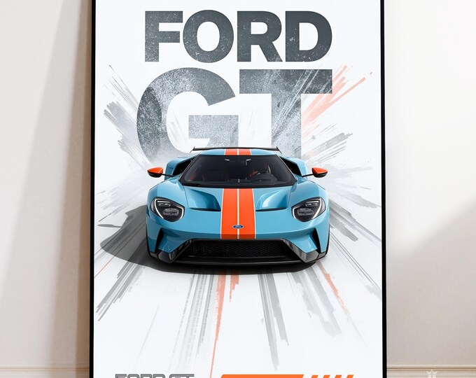 Ford GT Gulf Livery Poster | Digital Download | Supercar Wall Art ...